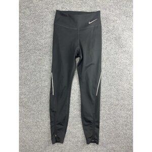 Nike Leggings Womens XS Black Dri-FIT Running Ankle Zip Reflective Pants